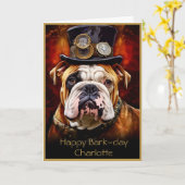 リーガルブリティッシュブルドッグカスタム名111あいさつ カード (黄色い花)