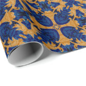 リーガルブルーと金ゴールドモチーフクレストヘラルドライ ラッピングペーパー (ロールコーナー)