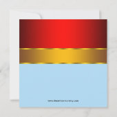 リーガルベビーブルーと赤プリンスベビーシャワー 招待状 (裏面)