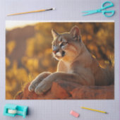 リーガルマウンテンライオン風光明媚なデクページ 薄葉紙 (クラフト)