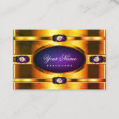 リーガルマーリーゴールデンきらめくパープルカラーグラデーション 名刺 (正面)