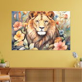 リーガルライオンアミンスト開花エキゾチック野生動物 キャンバスプリント (インサイチュ (リビング))