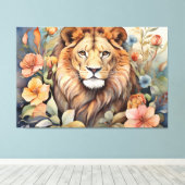 リーガルライオンアミンスト開花エキゾチック野生動物 キャンバスプリント (インサイチュ (ウッドフロア))