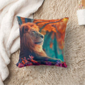 リーガルライオンインエンチャントフォレストデザイン クッション (ブランケット)