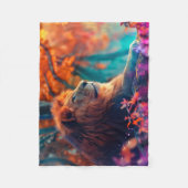 リーガルライオンインエンチャントフォレストデザイン フリースブランケット (正面)