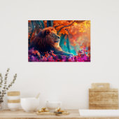 リーガルライオンインエンチャントフォレストデザイン ポスター (キッチン)