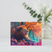 リーガルライオンインエンチャントフォレストデザイン ポストカード (スタンド正面)