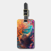 リーガルライオンインエンチャントフォレストデザイン ラゲッジタグ (正面縦)