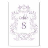 リーガルラベンダー |ヴィンテージバロック結婚フレーム テーブルナンバー (正面)