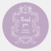 リーガルラベンダー |ヴィンテージバロック結婚フレーム ラウンドシール (正面)