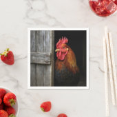 リーガルルースターピーキングのまわりにバーンドア スタンダードカクテルナプキン (インサイチュ)