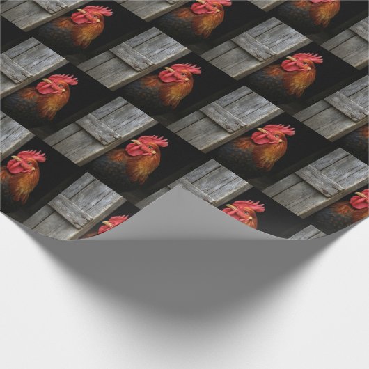 リーガルルースターピーキングのまわりにバーンドア ラッピングペーパー (角)