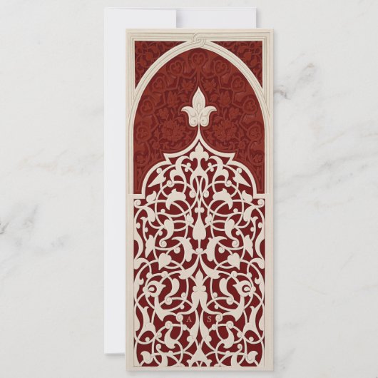 リーガルレッドイスラムレース結婚式招待状 招待状 (裏面)