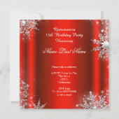 リーガルレッドキンセアニェラシルバーティアラ15誕生日 招待状 (裏面)