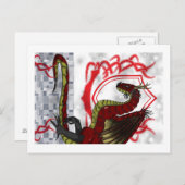 リーガルレッド・ドラゴン ポストカード (正面/裏面)