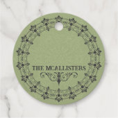 リーガルヴィンテージホイルスノーフレークの好意とギフトラベル フェイバータグ (裏面)