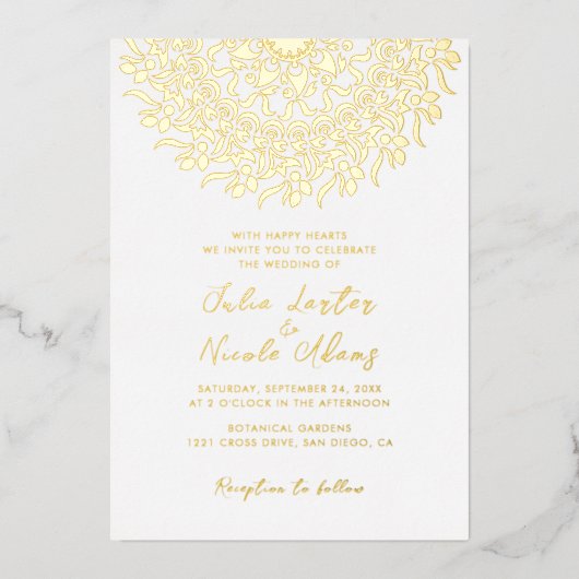 リーガル威厳のあるフェスティバルエレガンスマンダラ結婚ズ 箔招待状 (正面)