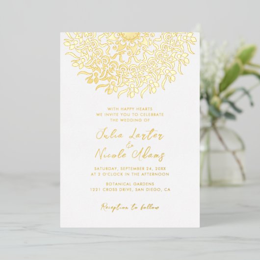 リーガル威厳のあるフェスティバルエレガンスマンダラ結婚ズ 箔招待状 (立ち正面)