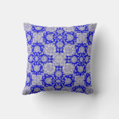 リーガル王室のブルーとパープルヴィンテージスタイル枕 クッション (裏面)