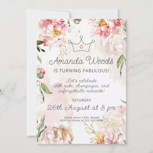 リーガル王室の開花誕生祝い 招待状 (正面)