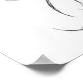 リーガル美しい：孔雀の木炭アート ポスター (角)