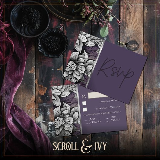 リーガル薄紫、ブリリアントホワイト開花応答カード 出欠カード