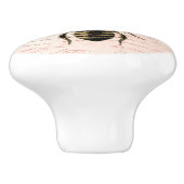 リーガル金ゴールドクラウンクイーンビーピンク手書きフランスの入力 セラミックノブ (側面)