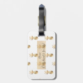 リーガル金ゴールドコラージュパイナップル荷物タグ ラゲッジタグ (裏面縦)