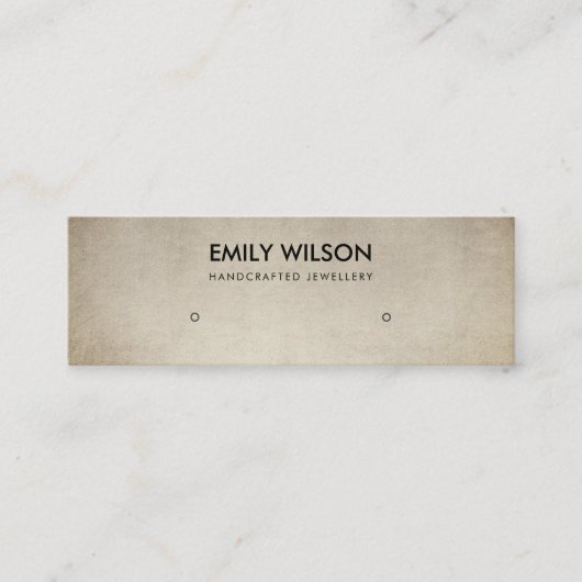リーガル金ゴールドフェイクブラウンスタッドイヤリング表示ロゴ スキニー名刺 (正面)