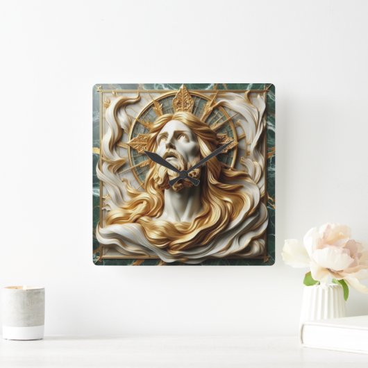 リーガル金ゴールド スクエア壁時計 (ホーム)