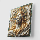 リーガル金ゴールド スクエア壁時計 (傾斜)