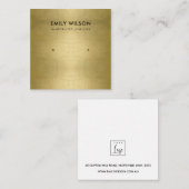 リーガル金フェイク箔スタッドイヤリング表示ロゴ スクエア名刺 (正面/裏面)