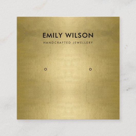 リーガル金フェイク箔スタッドイヤリング表示ロゴ スクエア名刺 (正面)