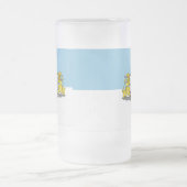 リーガ国旗、ラトビア曇りグラスビアマグカップ フロストグラスビールジョッキ (中央)