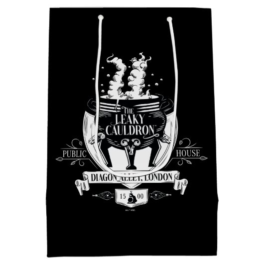 リーキー・コールドロン™ ショップ グラフィック ミディアムペーパーバッグ (裏面)