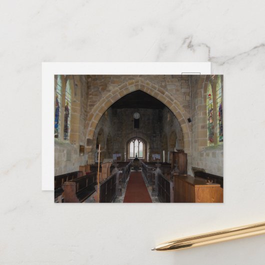 リークノースヨークシャー伝統聖メアリー教会 ポストカード (正面/裏面インサイチュ)