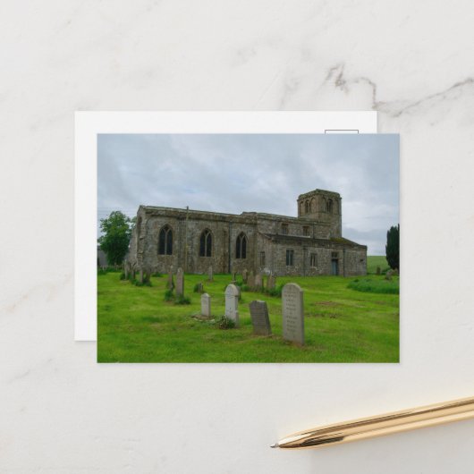 リークノースヨークシャー伝統聖メアリー教会 ポストカード (正面/裏面インサイチュ)