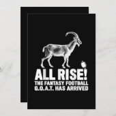 リーグチャンピオンのファンタジーフットボール山羊贈呈 セーブザデート (正面/裏面)