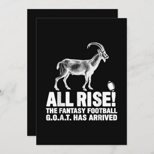 リーグチャンピオンのファンタジーフットボール山羊贈呈 セーブザデート (正面/裏面)