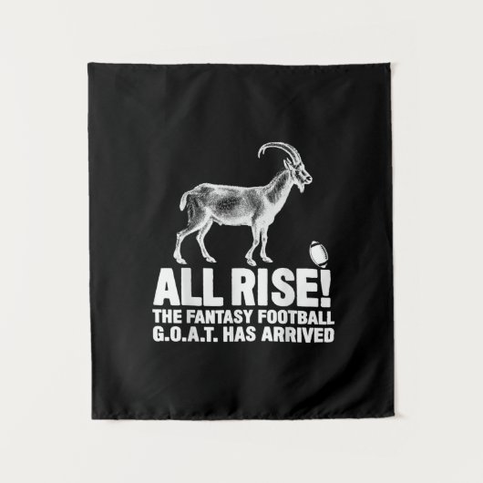 リーグチャンピオンのファンタジーフットボール山羊贈呈 タペストリー (正面)