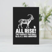 リーグチャンピオンのファンタジーフットボール山羊贈呈 出欠カード (スタンド正面)