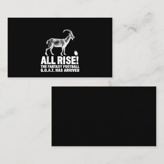 リーグチャンピオンのファンタジーフットボール山羊贈呈 名刺 (正面/裏面)