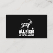 リーグチャンピオンのファンタジーフットボール山羊贈呈 名刺 (正面)