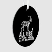 リーグチャンピオンファンタジーサッカーヤギのギフト オーナメント (正面)