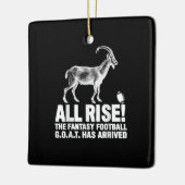 リーグチャンピオンファンタジーサッカーヤギのギフト セラミックオーナメント (左)