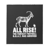 リーグチャンピオンファンタジーサッカーヤギのギフト ノートパッド (正面)