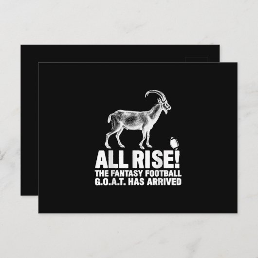 リーグチャンピオン ファンタジーフットボール ゴート ギフト インビテーションポストカード (正面/裏面)