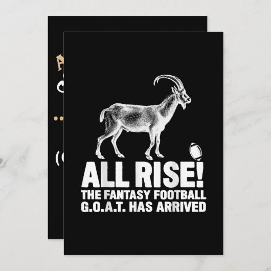 リーグチャンピオン ファンタジーフットボール ゴート ギフト 招待状 (正面/裏面)