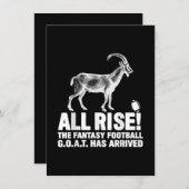 リーグチャンピオン ファンタジーフットボール ゴート ギフト 招待状 (正面/裏面)
