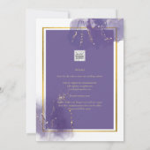 リーグパープル金ゴールド結婚ラベンダーアルコールインキ 招待状 (裏面)